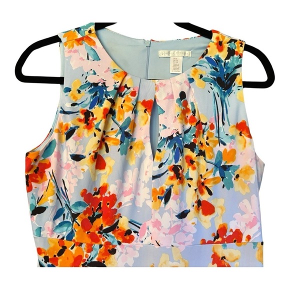 London Times Blue Floral Dress Size 6 - Picture 3 of 6